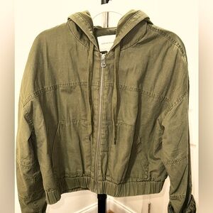 Green Denim crop jacket